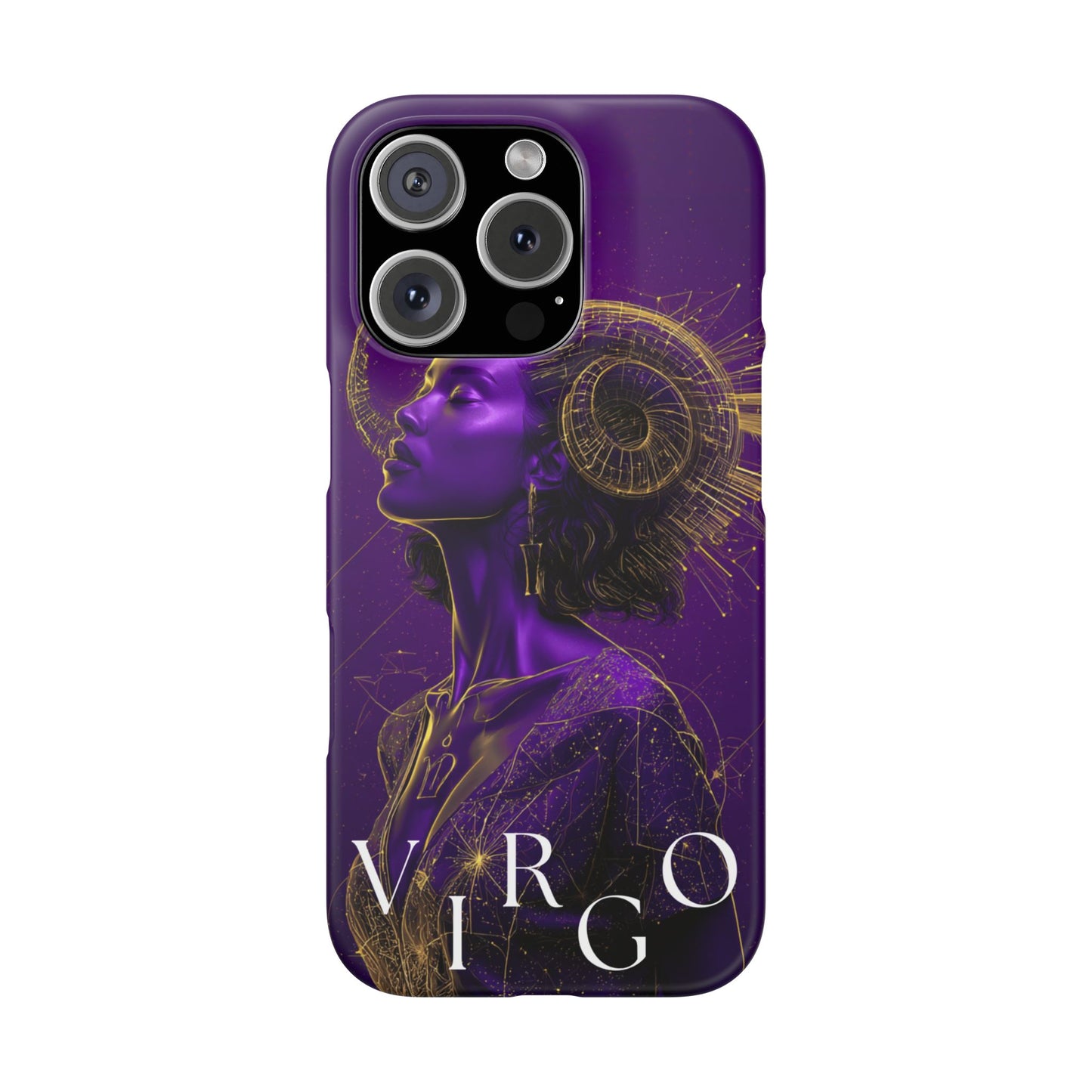 Purple & Gold Celestial Virgo Phone Case – Snap Cover for Samsung & iPhone