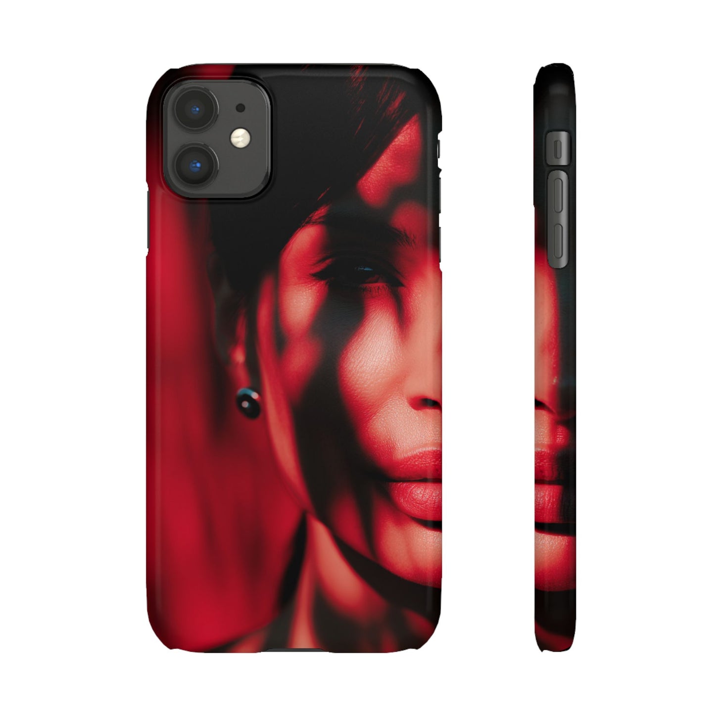 Stylish Snap Cases for Phone, Artistic Phone Cover, Unique Gifts, Red Aesthetic Case, Trendy Accessory, Vibrant Protection
