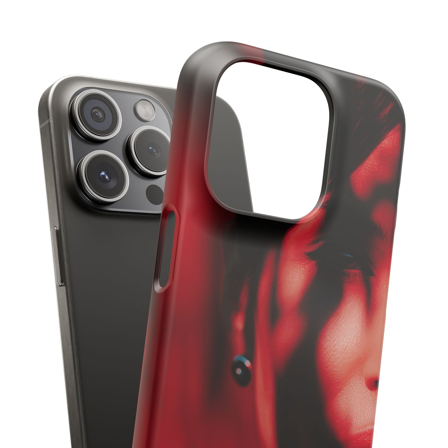 Stylish Snap Cases for Phone, Artistic Phone Cover, Unique Gifts, Red Aesthetic Case, Trendy Accessory, Vibrant Protection
