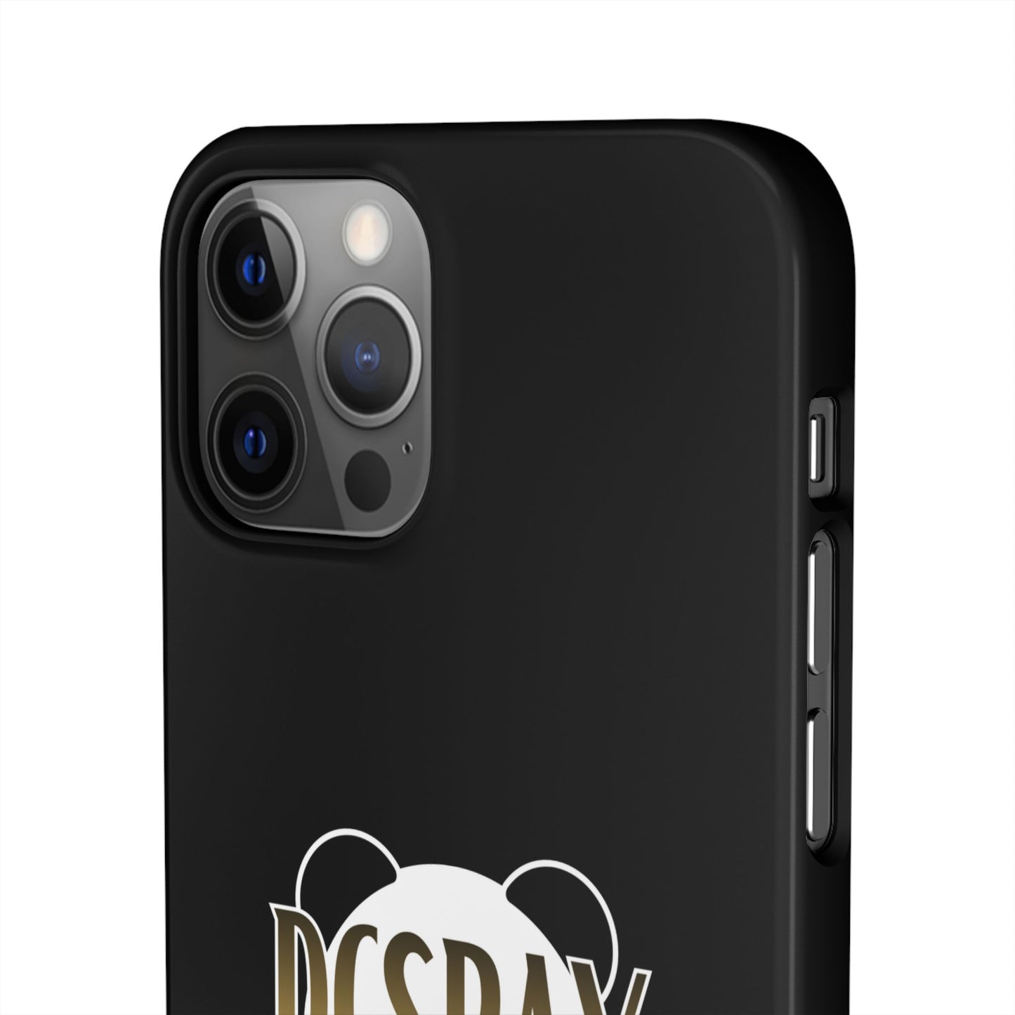 Phone Case — Glossy Black Custom "DCSBAY CUSTOM" Logo Snap Case