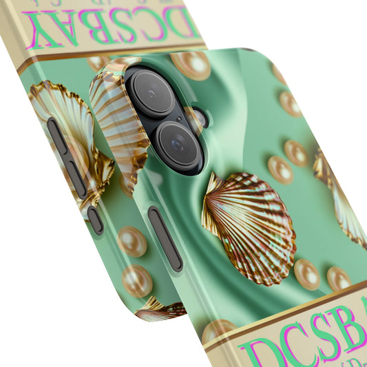 Sea Pearl Shell iPhone and Samsung Snap Casewith 'DCSBAY The Cove of Dream Crafts' Accent
