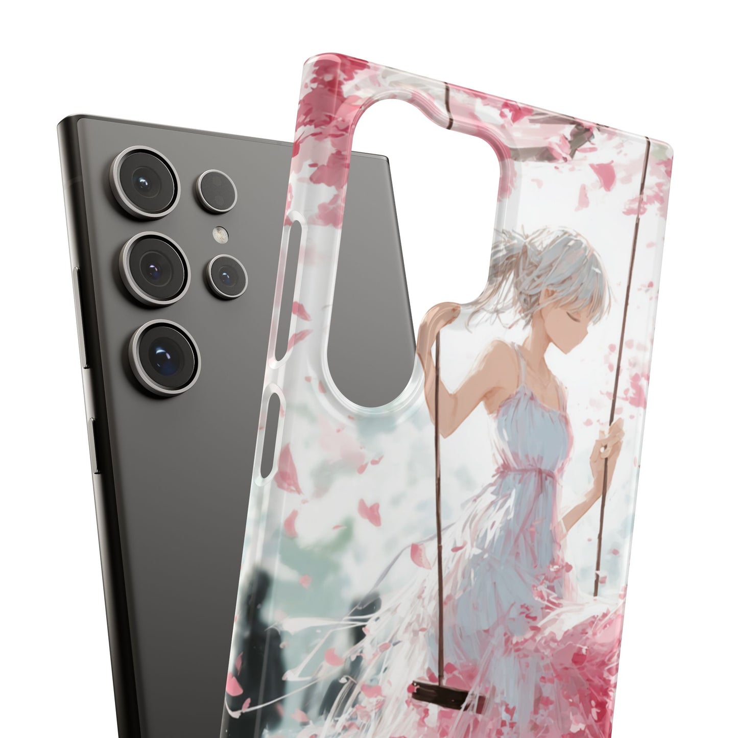 Elegant Floral Snap Cases for iPhone, Personalized Phone Covers, Cute Spring Gifts, Anime Aesthetic Accessories, Flower-themed Cell [...]
