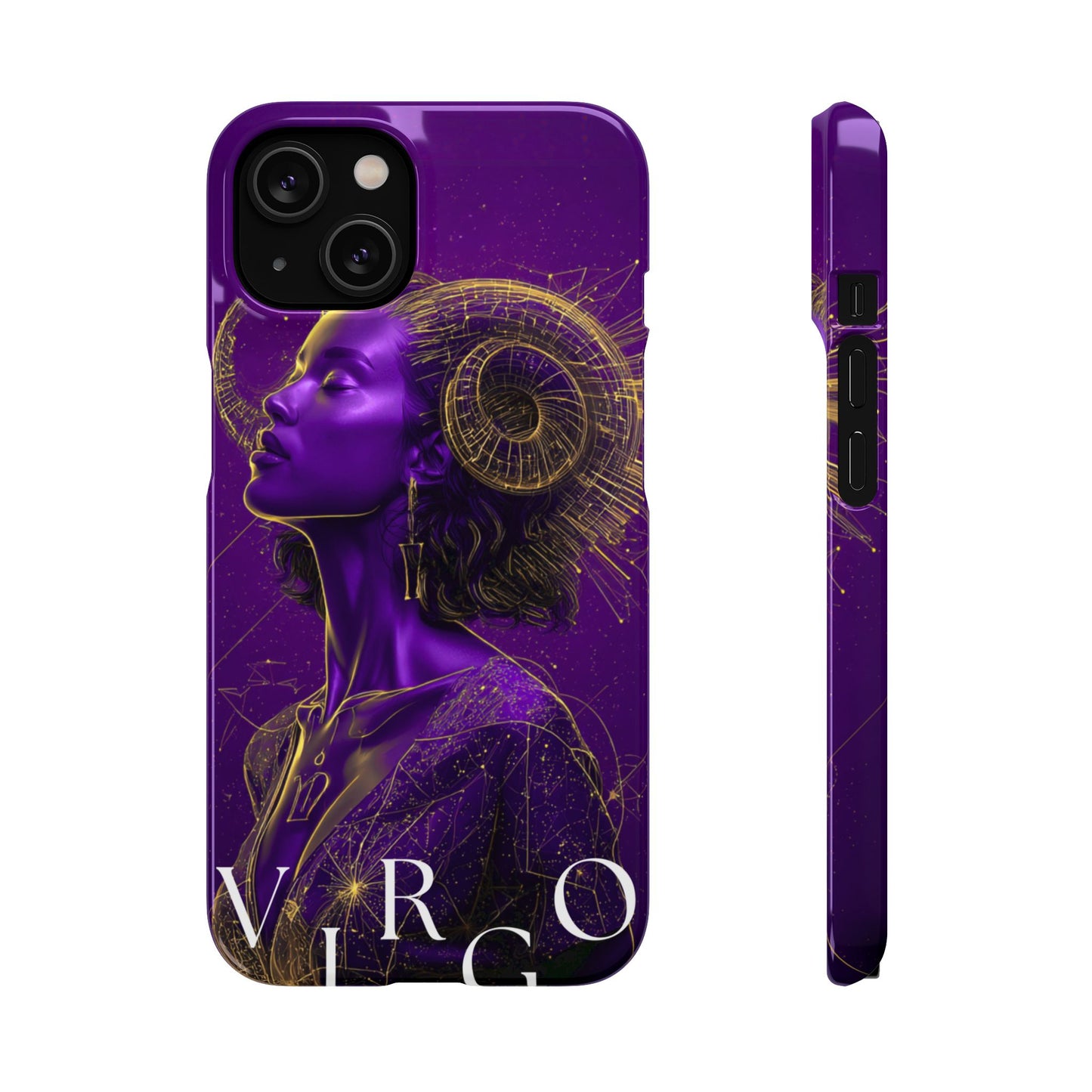 Purple & Gold Celestial Virgo Phone Case – Snap Cover for Samsung & iPhone