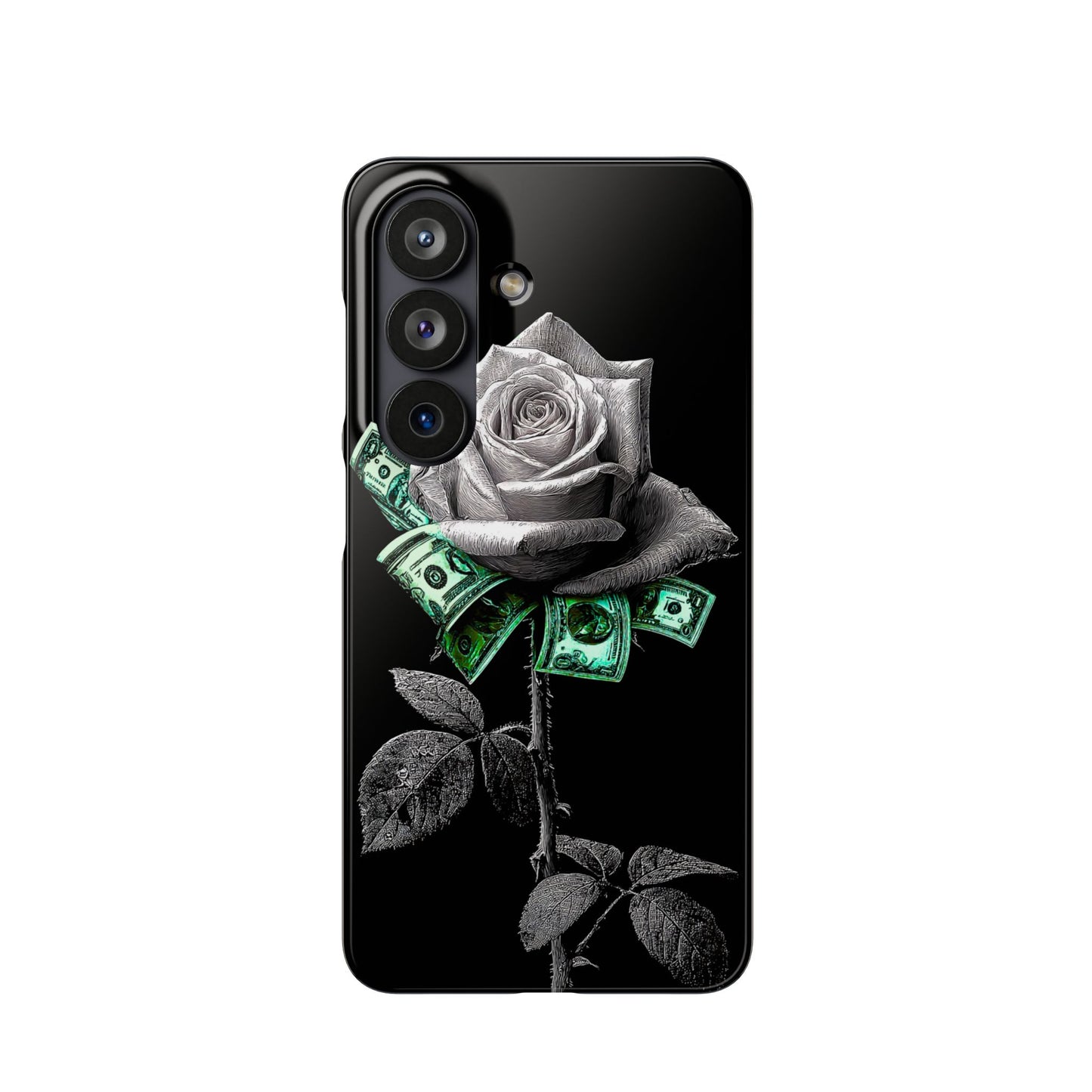Stylish Rose & Money Snap Case - Floral Phone Protection, Trendy Gift for Him/Her, Birthday Present, Accessories for Teens