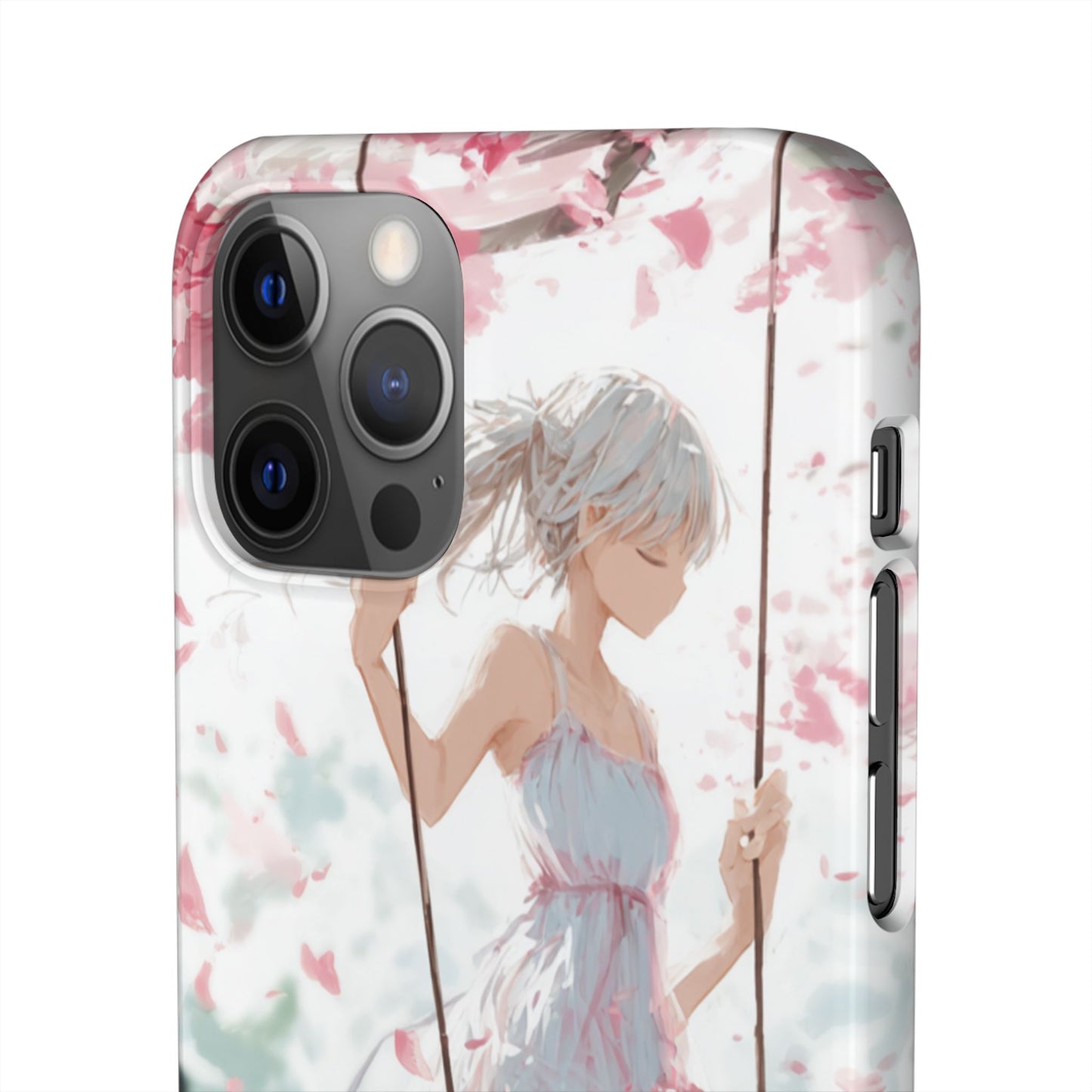 Elegant Floral Snap Cases for iPhone, Personalized Phone Covers, Cute Spring Gifts, Anime Aesthetic Accessories, Flower-themed Cell [...]