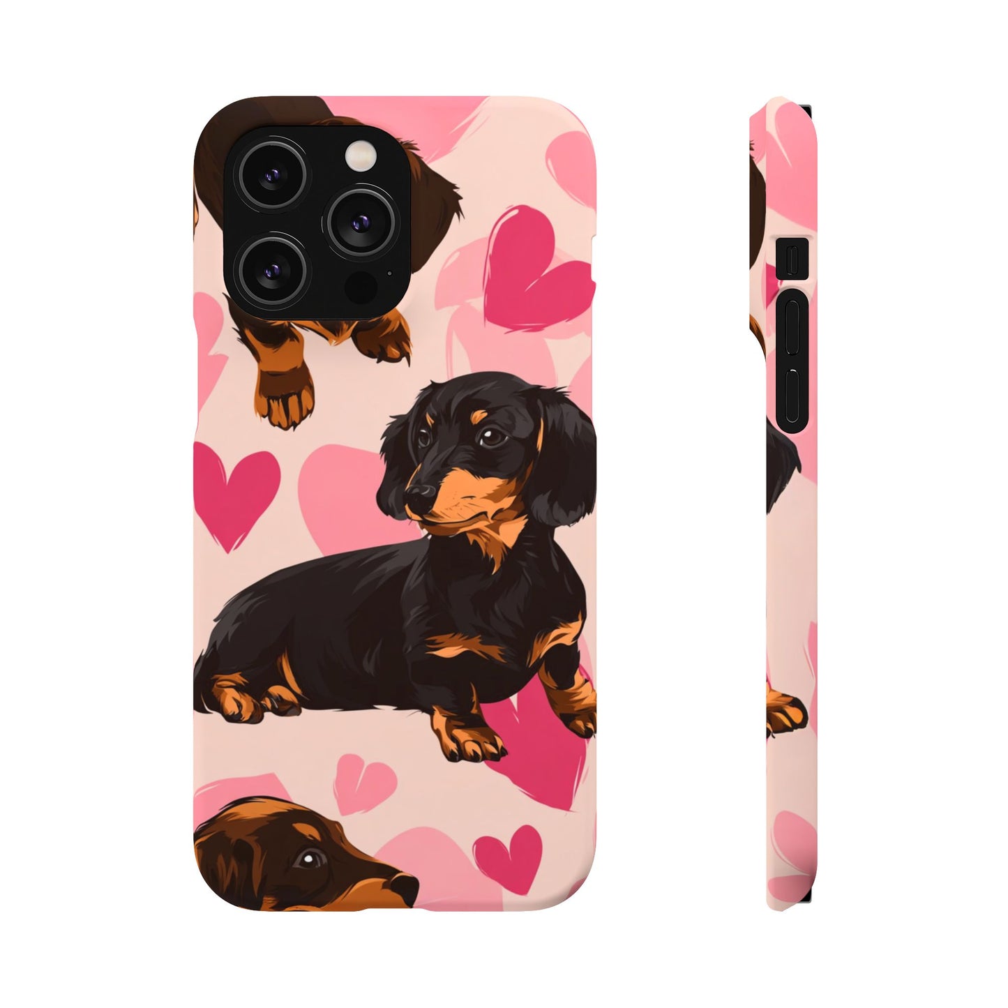 Pink Dachshund Love Phone Case for Iphone and Samsung Customistion and Free Shipping Avvialable