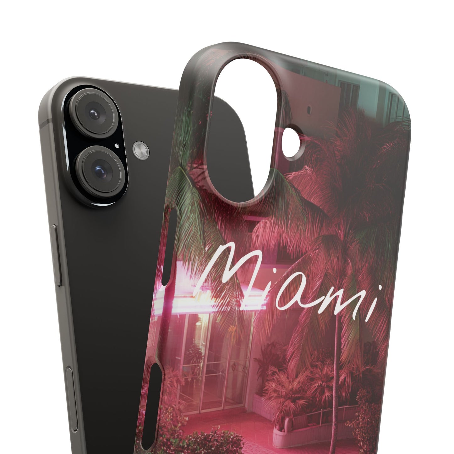Miami Vibes Snap Case, Tropical Phone Cover, Summer Accessory, Gift for Travel Lovers, Neon Aesthetic, Beach-themed Tech