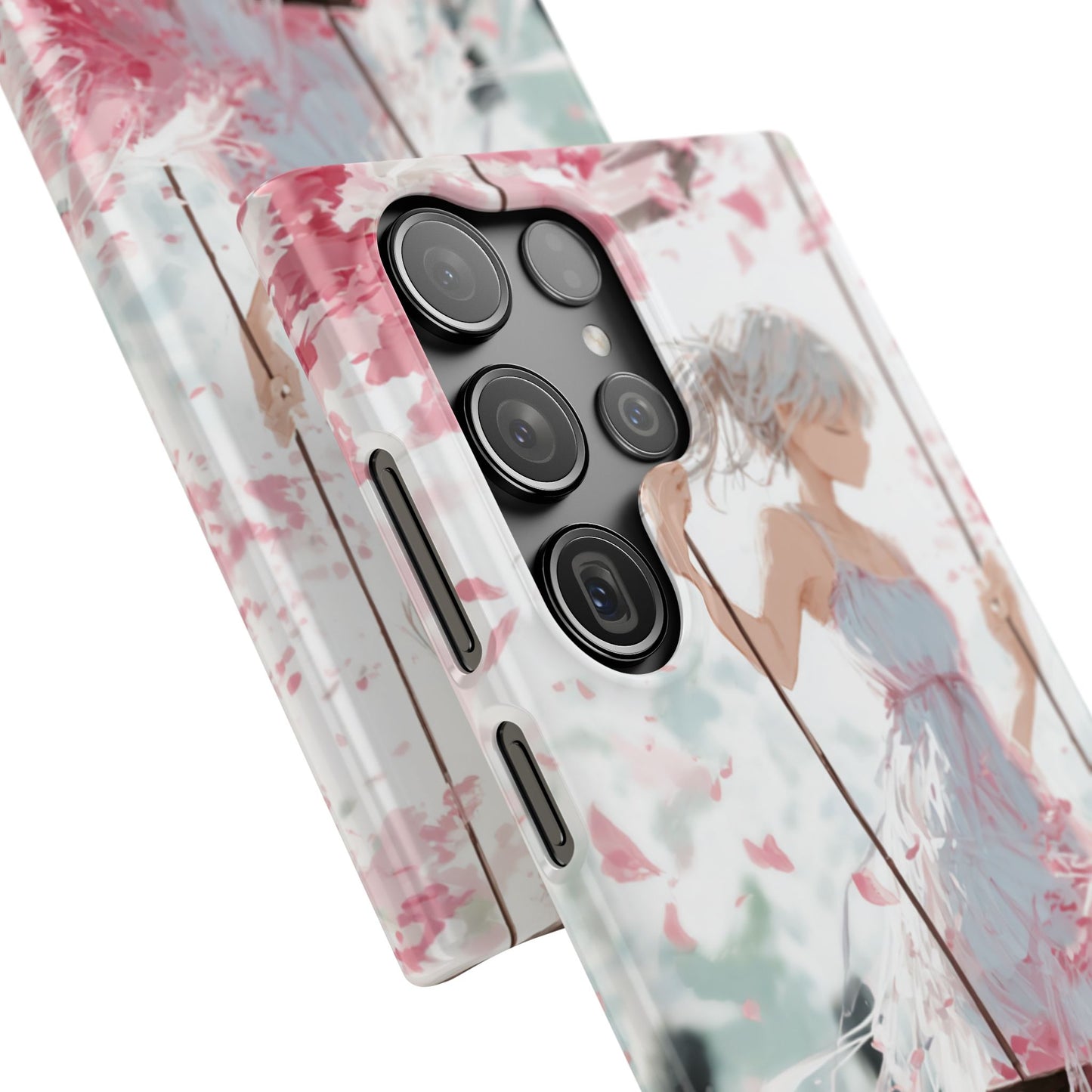 Elegant Floral Snap Cases for iPhone, Personalized Phone Covers, Cute Spring Gifts, Anime Aesthetic Accessories, Flower-themed Cell [...]