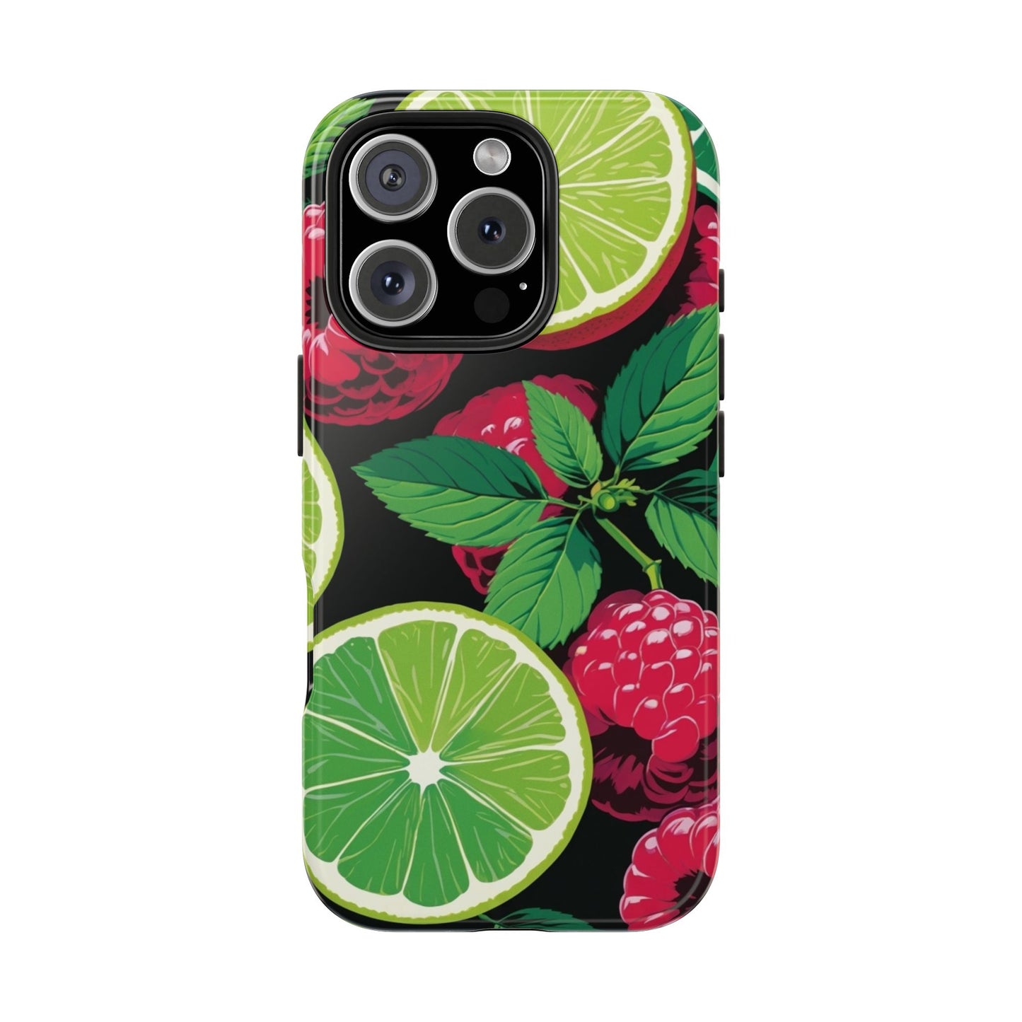 Raspberry Lime Spring iPhone 17 Tough Phone Case — Vibrant Floral Smartphone Protection