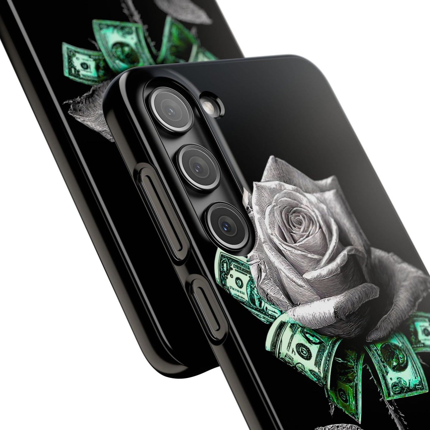 Stylish Rose & Money Snap Case - Floral Phone Protection, Trendy Gift for Him/Her, Birthday Present, Accessories for Teens